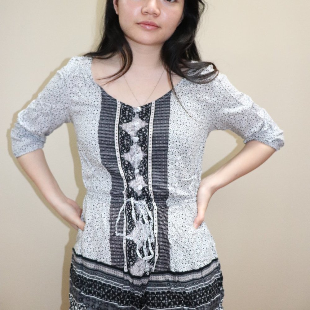 Grey Boho Romper